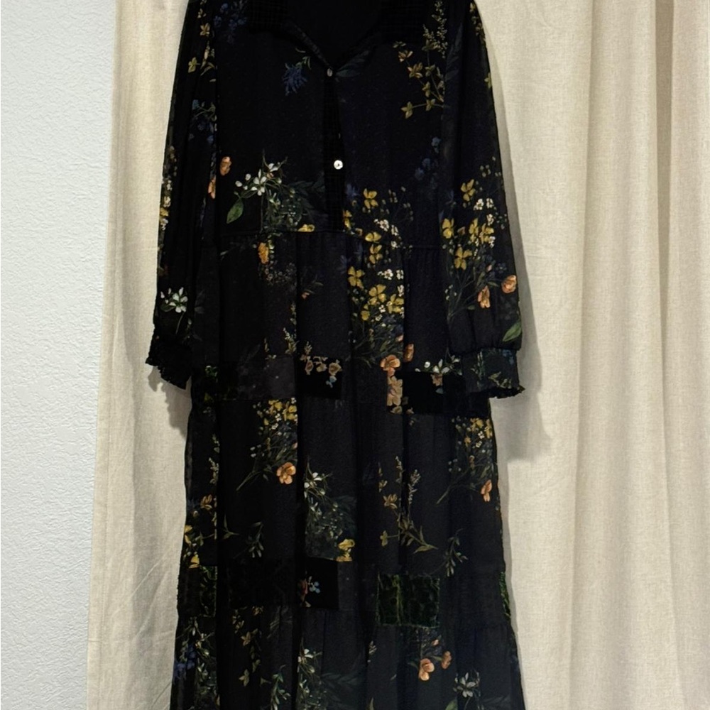 Floral Black maxi dress